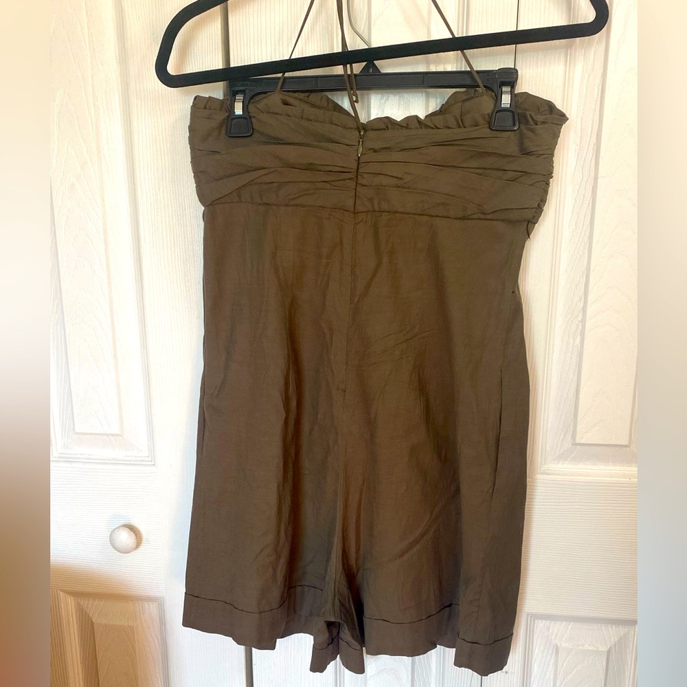 Alice & Olivia Camo Green Halter Romper - Picture 2 of 2